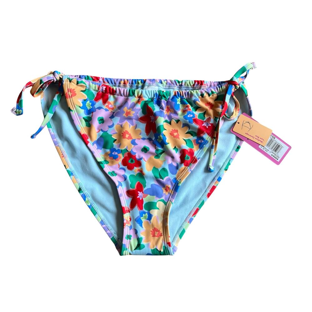 NWT! Juniors' Ninety-Nine° Tunnel Side-Tie Floral Bikini Bottoms Size X-Large
